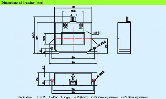 Precision Open Loop Current Sensor , Hall Effect DC Current Transducer CS1000BF